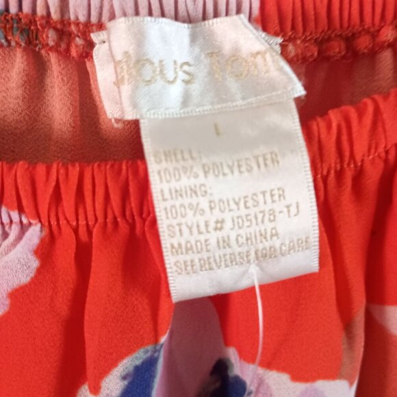 Jealous Tomato Maxi Dress L Red Floral On/Off Shoulder Double Split NWT - Picture 3 of 7